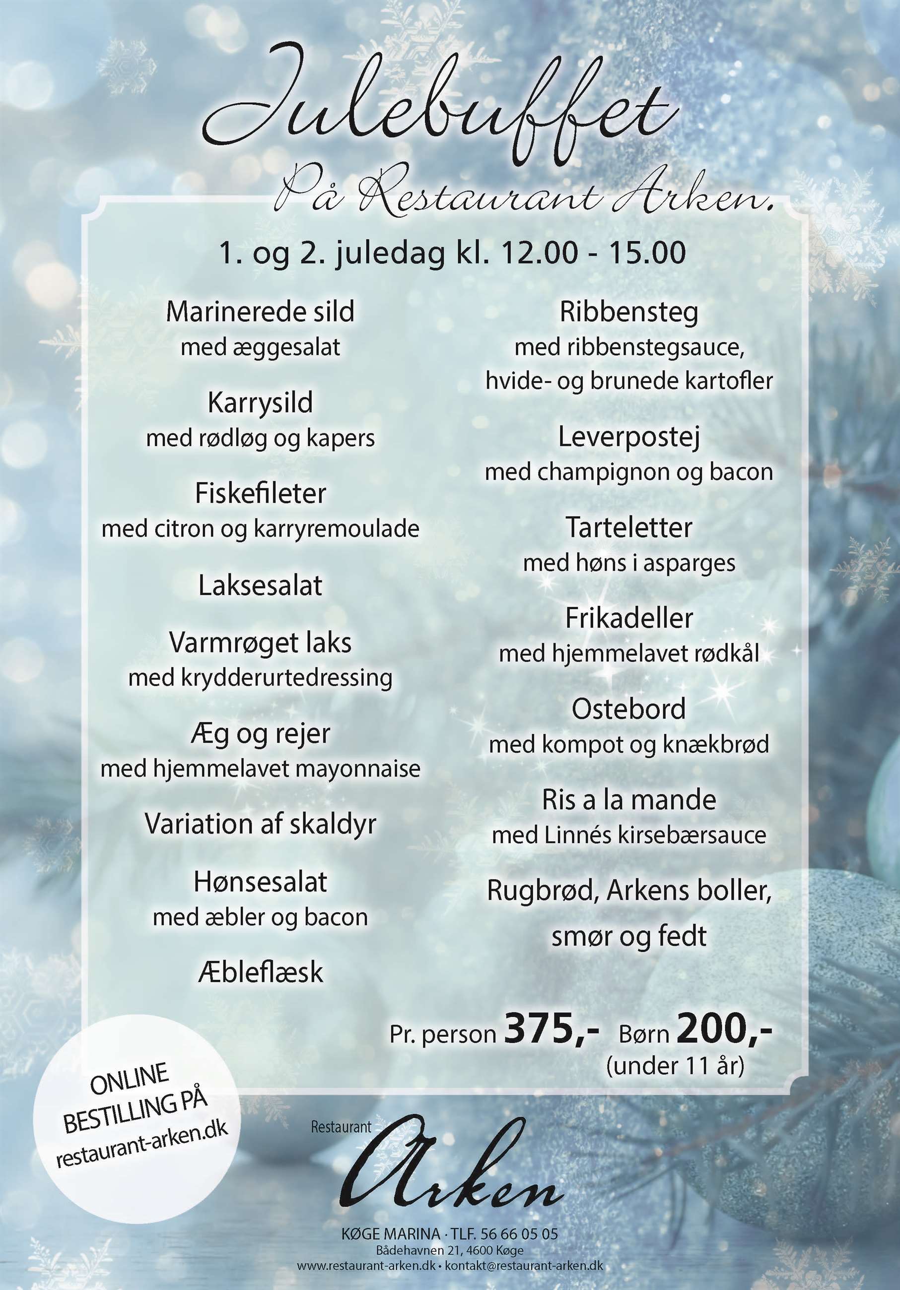 1. og 2. juledag - julebuffet i restauranten 2023